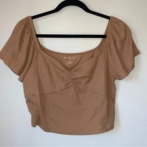 American Eagle Outfitters Brown Ribbed Top thumbnail 1