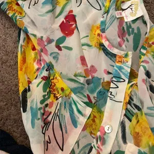 Fig‎ & flower sheer floral tunic top M thumbnail 11