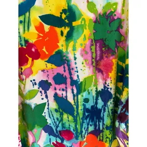 Vintage Jams‎ World Top Womens Medium Hawaiian Tropical Art Cold Shoulder Cotton thumbnail 5