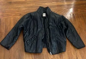 Free People Dolman Quilted Jacket Black Leather thumbnail 1