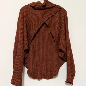 Free People Beach Turtleneck Sweater Womens‎ Small Brown Rust Beachy thumbnail 2