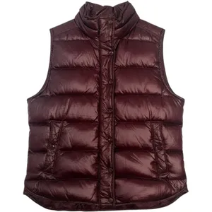 J.Crew Shiny Down‎ Puffer Vest Burgundy Maroon EUC SIZE S thumbnail 1