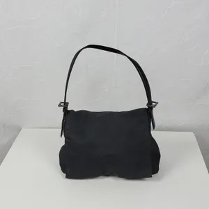 Vintage Coach Mercer 7424 Women Shoulder Bag Black Nylon Leather Twill Flap thumbnail 5