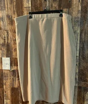 NWT Old Navy women's long skirt tan color size 2X polyester and cotton thumbnail 1