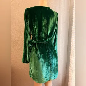 Reformation Bordeau Velvet Dress Emerald size med thumbnail 9