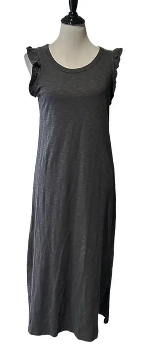 Universal Threads Flutter Sleeve Midi Maxi Dress Gray Women S Cotton Knit Pockets thumbnail 1