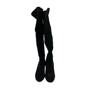 Steve Madden Hansil Women's Black Suede Lace Up Back Round Toe Winter Boots 5.5 thumbnail 2