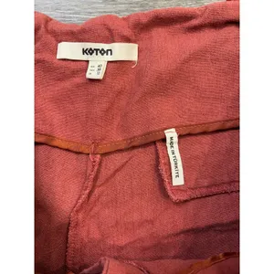 Koton Linen Blend Shorts Womens Size 12 Rust Orange High Waist Casual Summer thumbnail 4
