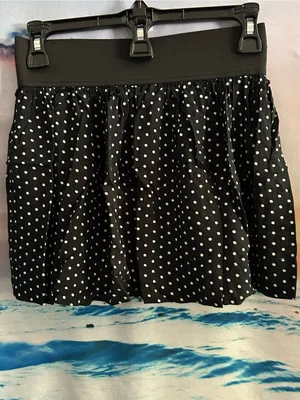 American Eagle Black Polka Dot Button-Front Skirt XS thumbnail 5