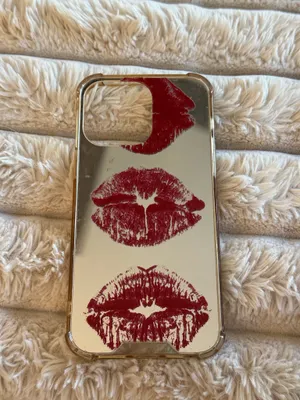 Red Lip Print Mirror Phone Case - iPhone 14 Pro Max thumbnail 2
