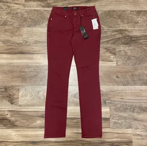 Earl Jean NWT! Women’s Zinfandel Burgundy Red Skinny Jeans Size 2 thumbnail 3