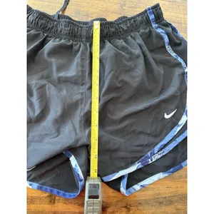 Nike Women's Dri-FIT Running Workout Shorts - Size Medium Black & Blue thumbnail 11