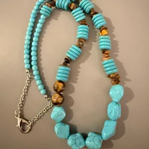 Boho Statement Turquoise Howlite Gemstone Blue thumbnail 2