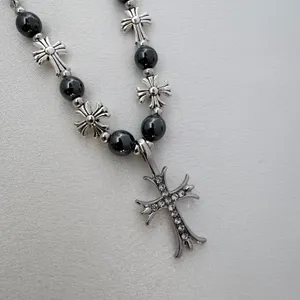 Cross Pendant Necklace for Men Women,Streetwear Punk Hip Hop Unisex Style thumbnail 2