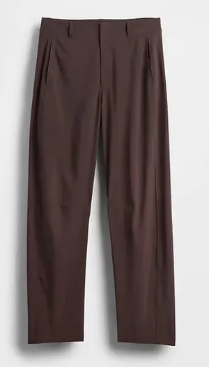 NWT GapFit Tech High Rise Barrel Trousers pants terra brown performance eco thumbnail 1