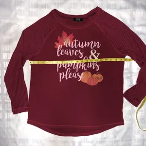 Autumn Leaves and Pumpkins Please Purple Size M thumbnail 2