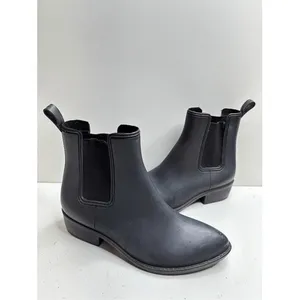 Jeffrey Campbell Rosana Black Matte Rubber Chelsea‎ Rain Boots Size 6 thumbnail 4
