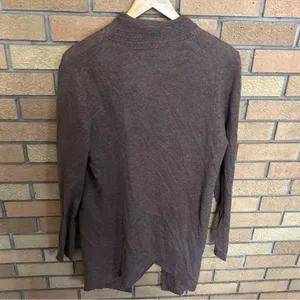 NWT Lusso 100% Cashmere Heather Caramel Open Front Cardigan Sweater Size L thumbnail 5