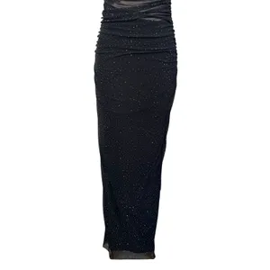 AFRM Jennan Rhinestone Illusion Maxi Dress Mesh Mid Section Black Size M thumbnail 6