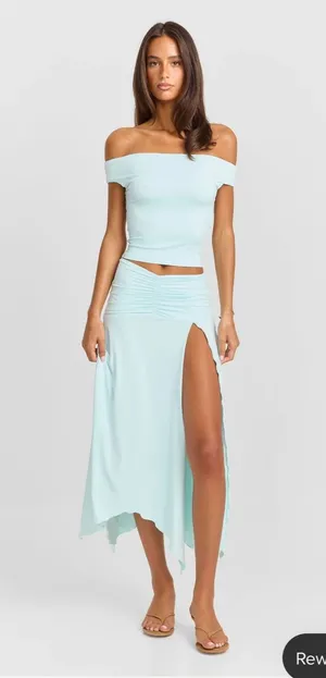 Sasha Therese Light Blue Maxi Skirt thumbnail 1