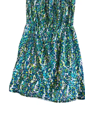 LILLY PULITZER Green Blue Floral Strapless Dress Size Medium thumbnail 4