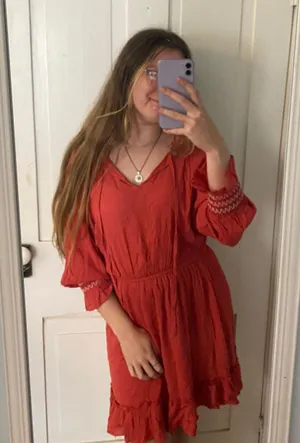 She & Sky BNWT rust quarter sleeve dress thumbnail 1