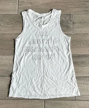 Women's White chip dippin Tank Top thumbnail 1