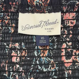 Universal Threads Floral Smocked Tiered Maxi Dress Black Pink Blue Cottagecore XS thumbnail 6