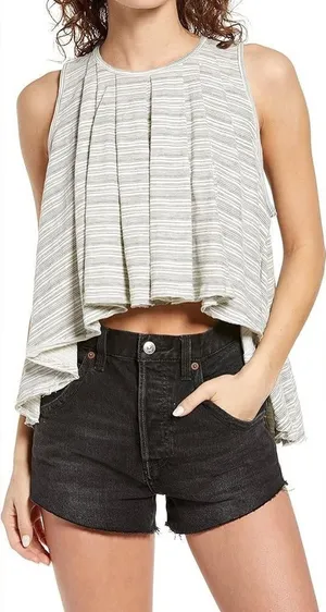 NWT free people cropped shirt - high low - size large thumbnail 1