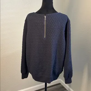 GAP Dark Blue Quilted Zip-Up Sweater thumbnail 6