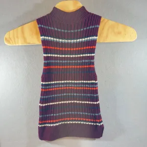 518 | Abercrombie & Fitch Sleeveless Mock Neck Sweater Tank Burgundy Striped‎ XS thumbnail 2