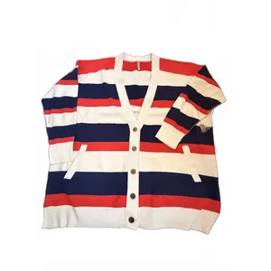 Free People Americana Combo League Of Her Own Striped Cardigan Sweater SZ S thumbnail 4