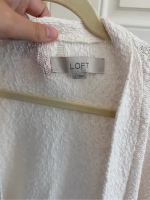 LOFT Cream Textured Bouclé Open Cardigan | J.Crew Cream Textured Button Front thumbnail 4