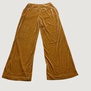 Endless Rose Velvet Wide Leg Pants Yellow Mustard Pleated JL736P Womens Size M thumbnail 3