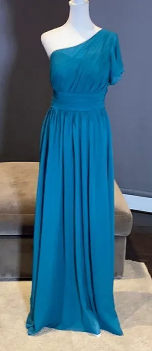 Women’s One Shoulder Chiffon Full Length Prom Party Formal Dress Size S thumbnail 1