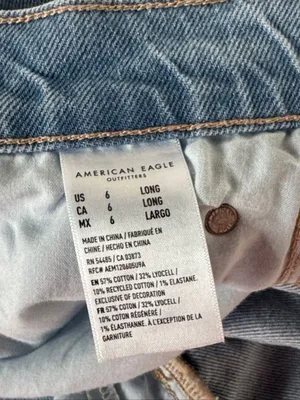 American Eagle  super High -rise Ankle Straight Blue Jeans EUC thumbnail 6