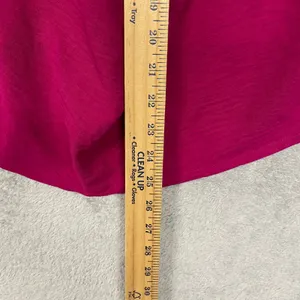 Meg Top Womens Medium Pink Sleeveless Drape‎ Neck Blouse Magenta Pullover Office thumbnail 3