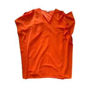 Jade Melody Tam Orange V-Neck Swing Dress Size S Clemson Orange Ruffle Sleeve thumbnail 6