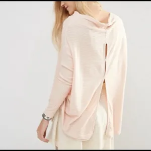 Free People Ribbed Cowl Neck Keyhole Back Top Size XS thumbnail 2
