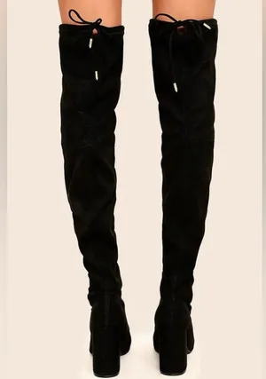 Steve Madden Norri Suede Over-the-Knee Boots, Black, Size 6, EUC thumbnail 4