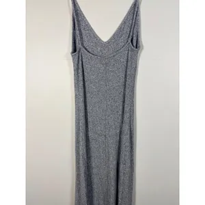 Brandy Melville Midi Dress Womens One Size Grey Excellent Ribbed‎ Knit V-Neck thumbnail 8