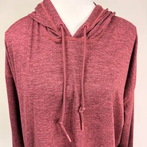 Athleta Uptempo Burgundy Heather Space Dye Cropped Active Hoodie Size Small thumbnail 5