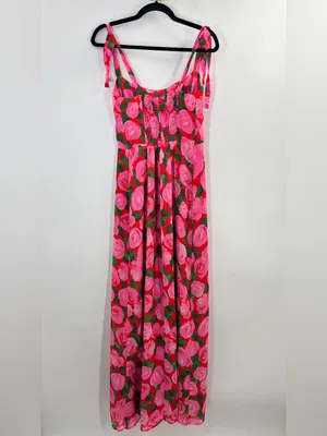 Show Me Your MuMu Willow Pink Floral Tie-Shoulder Corset Maxi Dress thumbnail 6