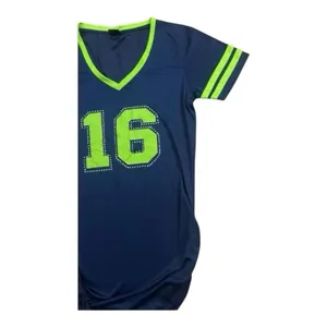 Lady 12 Seattle Seahawks #16 Lockett Blue Green Tunic Dress Size L Rhinestone thumbnail 4