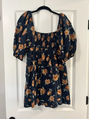 Abercrombie Floral Dress Mini Puff Sleeve thumbnail 1