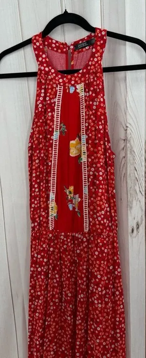 Cure Women’s Large Red Floral Maxi Dress thumbnail 1