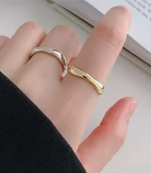 Boutique NEW 14k Yellow Gold Wave Ring | Gold‎ Plated Sterling Silver thumbnail 1