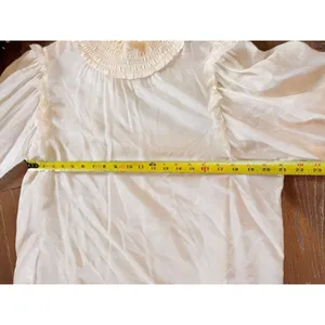 Raquel Allegra Shirred Collar Blouse Womens Off White Size 1 thumbnail 7