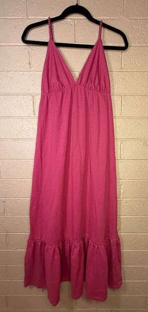 Blue steel Elegant Pink Halter Maxi Dress thumbnail 1