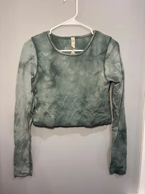 Lululemon Ebb To Street Marble Dye Long Sleeve Shirt Women’s 10 Tidewater Teal thumbnail 2